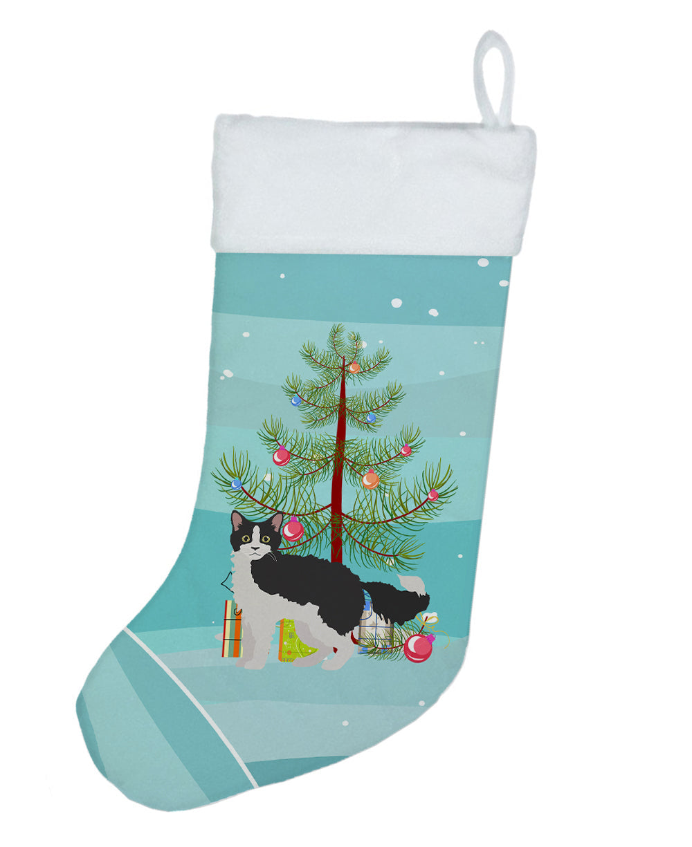 La Perm Cat Christmas Holiday Stocking Double-Sided Print, Polyester Suede,11x18, Made in USA
