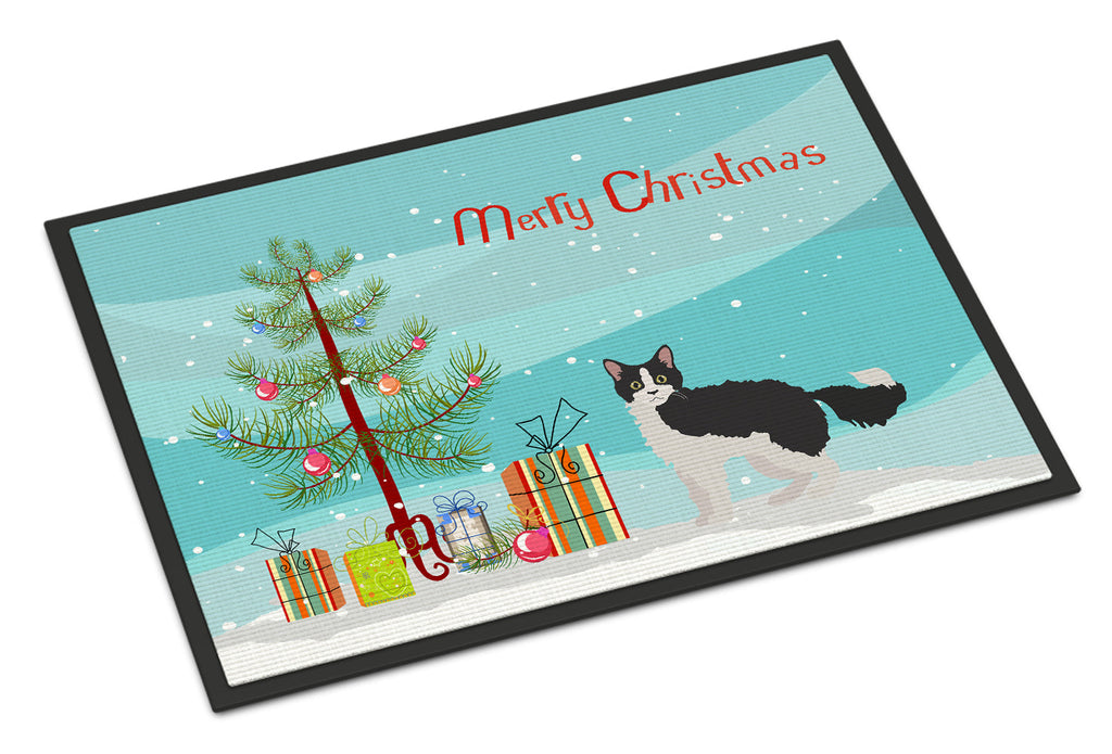 La Perm Cat Christmas Doormat Indoor Outdoor 24H X 36W Front Door Mat Rugs for Entryway, Non Slip Washable Low Pile,