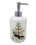 La Perm Cat Christmas Ceramic Soap Dispenser , Empty Refillable Hand Soap Pump Bottle for Bathroom Kitchen