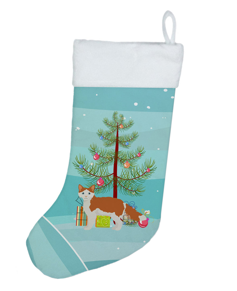 La Perm Cat Christmas Holiday Stocking Double-Sided Print, Polyester Suede,11x18, Made in USA