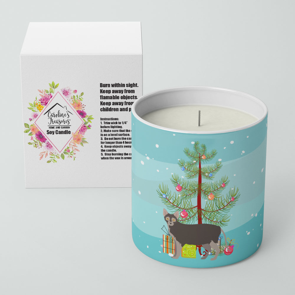 Lykoi Cat Merry Christmas Decorative Soy Candle Nature Soy Wax Essential Oil Home Decor Ideal for Bedroom Kitchen Bath Office Gift, 10 oz