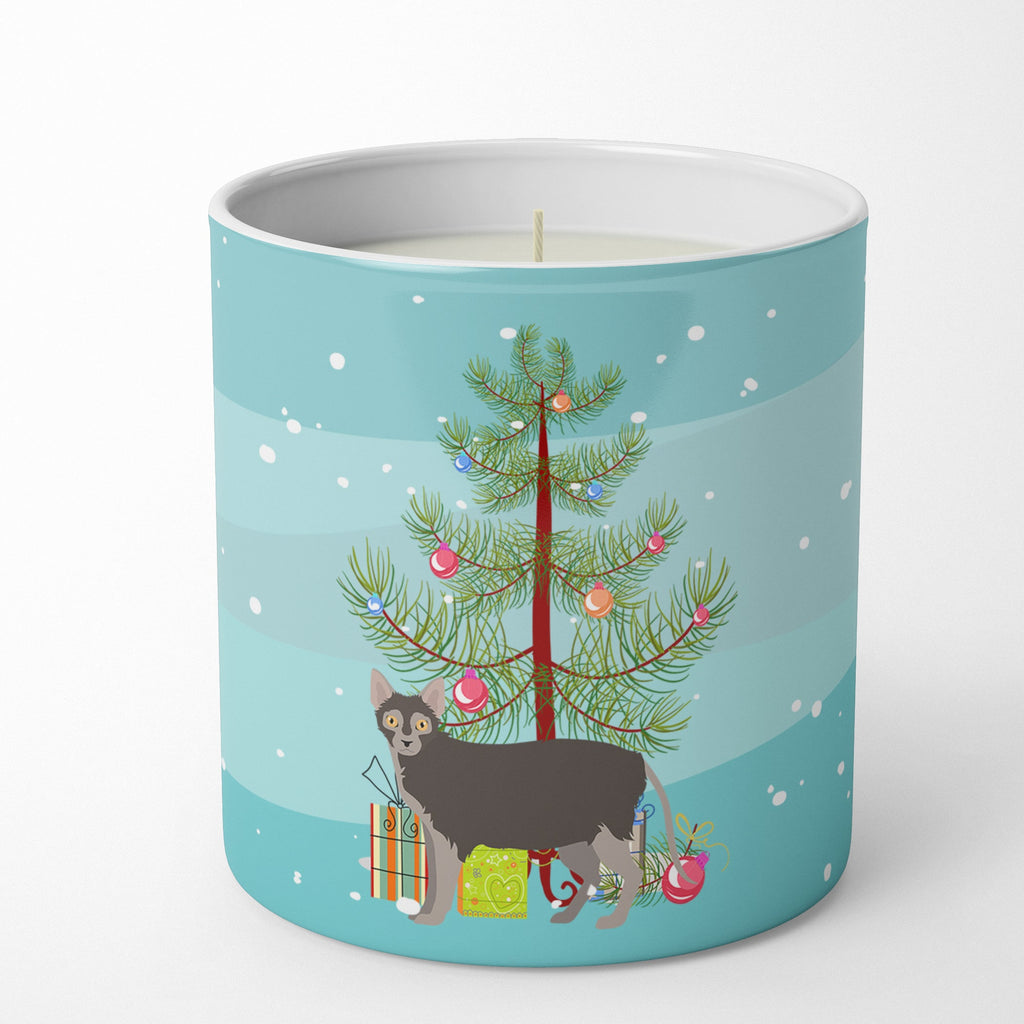 Lykoi Cat Merry Christmas Decorative Soy Candle Nature Soy Wax Essential Oil Home Decor Ideal for Bedroom Kitchen Bath Office Gift, 10 oz