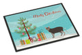 Lykoi Cat Merry Christmas Doormat Indoor Outdoor 24H X 36W Front Door Mat Rugs for Entryway, Non Slip Washable Low Pile,