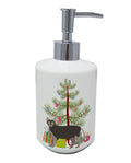 Lykoi Cat Merry Christmas Ceramic Soap Dispenser , Empty Refillable Hand Soap Pump Bottle for Bathroom Kitchen