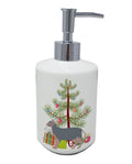 Lykoi Cat Merry Christmas Ceramic Soap Dispenser , Empty Refillable Hand Soap Pump Bottle for Bathroom Kitchen