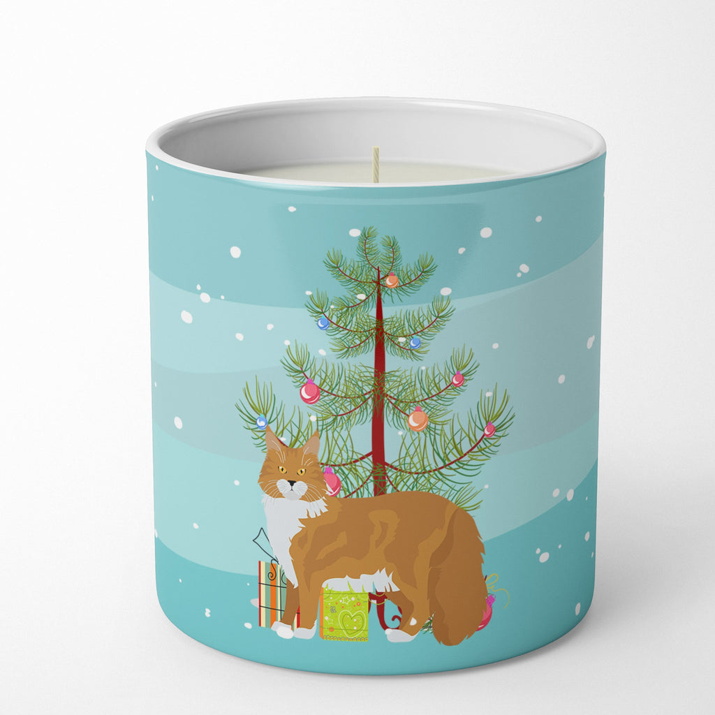 Maine Coon Cat Christmas Decorative Soy Candle Nature Soy Wax Essential Oil Home Decor Ideal for Bedroom Kitchen Bath Office Gift, 10 oz