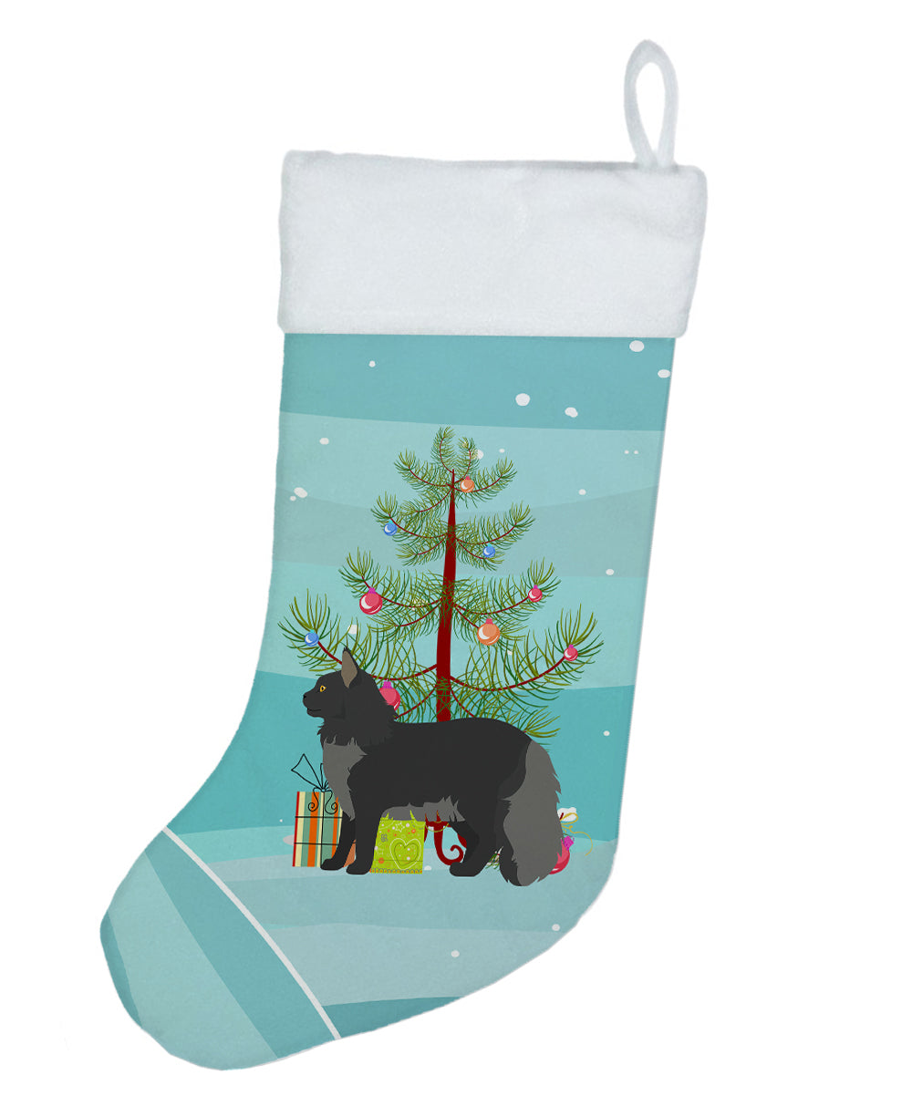 Maine Coon Cat Christmas Holiday Stocking Double-Sided Print, Polyester Suede,11x18, Made in USA