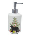 Maine Coon Cat Christmas Ceramic Soap Dispenser , Empty Refillable Hand Soap Pump Bottle for Bathroom Kitchen