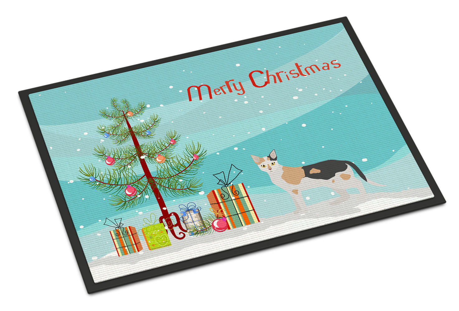 Malayan Cat Christmas Doormat Indoor Outdoor 18H X 27W Front Door Mat Rugs for Entryway, Non Slip Washable