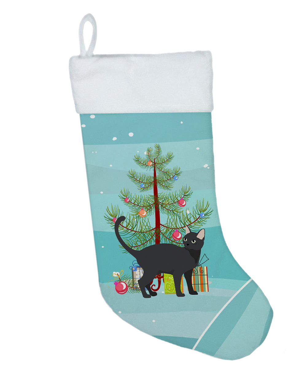 Malayan Cat Christmas Holiday Stocking Double-Sided Print, Polyester Suede,11x18, Made in USA