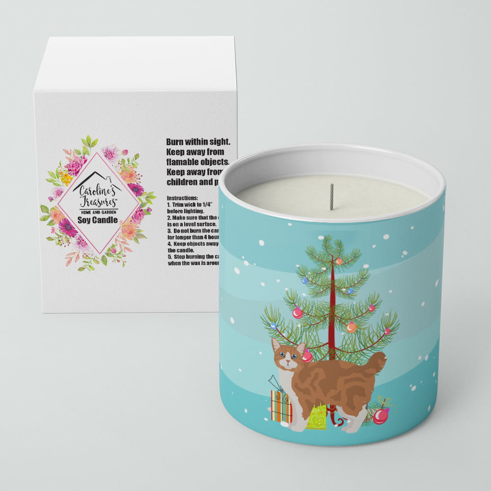 Manx Cat Christmas Decorative Soy Candle Nature Soy Wax Essential Oil Home Decor Ideal for Bedroom Kitchen Bath Office Gift, 10 oz