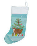 Manx Cat Christmas Holiday Stocking Double-Sided Print, Polyester Suede,11x18, Made in USA