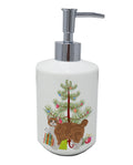 Manx Cat Christmas Ceramic Soap Dispenser , Empty Refillable Hand Soap Pump Bottle for Bathroom Kitchen