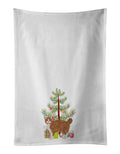 Manx Cat Christmas Kitchen Towel Set of 2 White Dish Towels Decorative Bathroom Hand towel for Hand, Face, Hair, Yoga, Tea, Dishcloth, 19 X 28", White