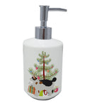 Manx Cat Christmas Ceramic Soap Dispenser , Empty Refillable Hand Soap Pump Bottle for Bathroom Kitchen