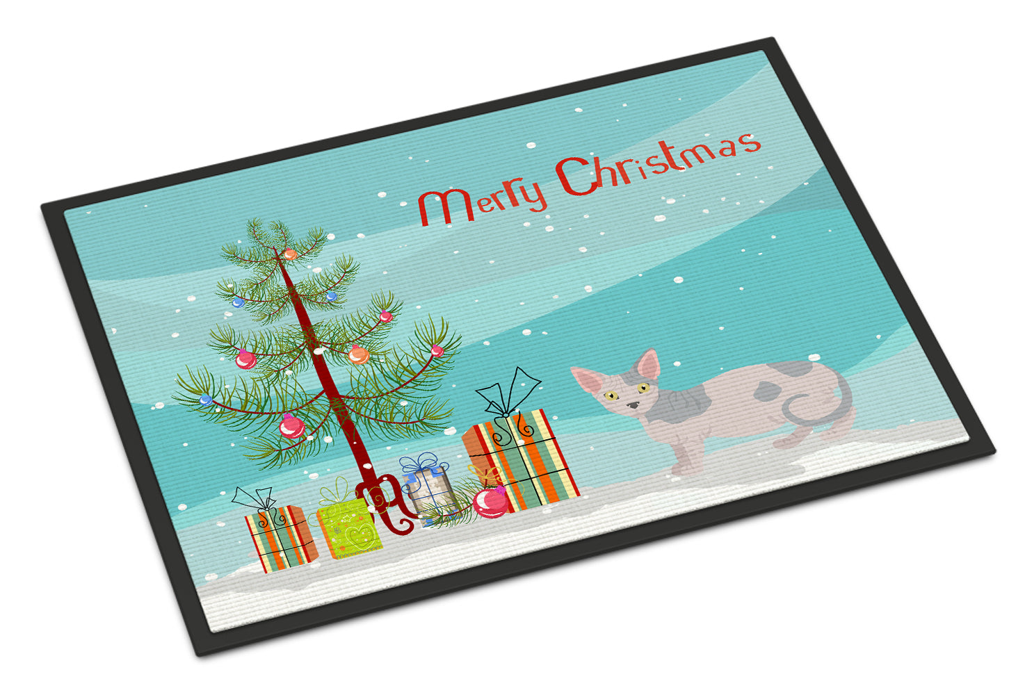 Minskin Cat Christmas Doormat Indoor Outdoor 24H X 36W Front Door Mat Rugs for Entryway, Non Slip Washable Low Pile,