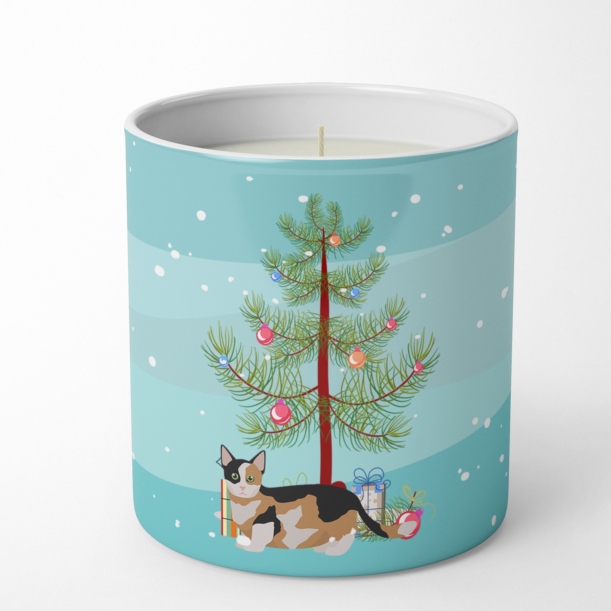 Munchkin Cat Christmas Decorative Soy Candle Nature Soy Wax Essential Oil Home Decor Ideal for Bedroom Kitchen Bath Office Gift, 10 oz