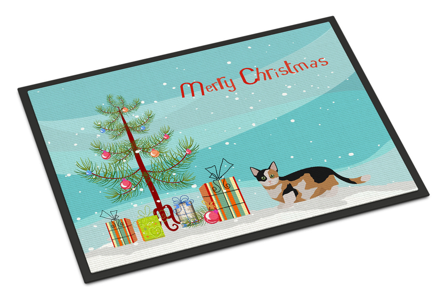 Munchkin Cat Christmas Doormat Indoor Outdoor 24H X 36W Front Door Mat Rugs for Entryway, Non Slip Washable Low Pile,