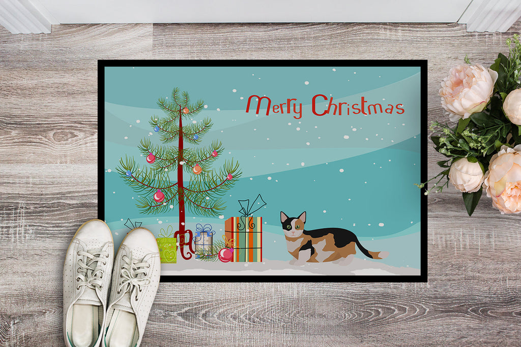 Munchkin Cat Christmas Doormat Indoor Outdoor 18H X 27W Front Door Mat Rugs for Entryway, Non Slip Washable