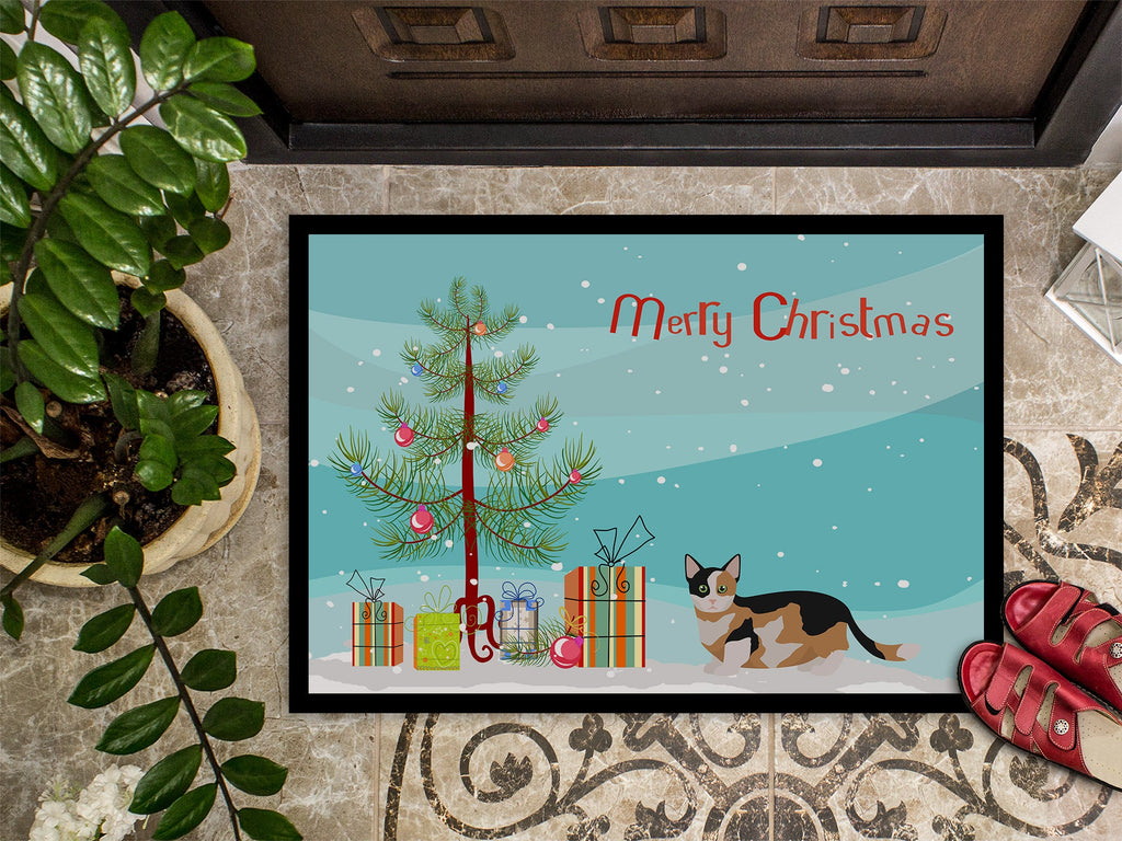 Munchkin Cat Christmas Doormat Indoor Outdoor 18H X 27W Front Door Mat Rugs for Entryway, Non Slip Washable