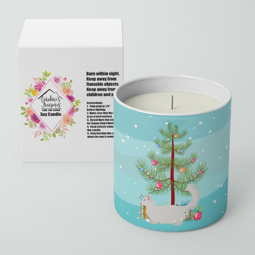 Munchkin Cat Christmas Decorative Soy Candle Nature Soy Wax Essential Oil Home Decor Ideal for Bedroom Kitchen Bath Office Gift, 10 oz