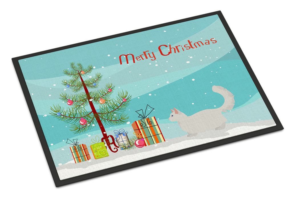 Munchkin Cat Christmas Doormat Indoor Outdoor 18H X 27W Front Door Mat Rugs for Entryway, Non Slip Washable