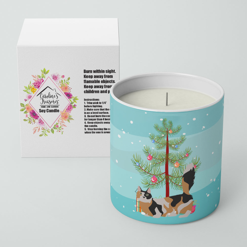 Munchkin Cat Christmas Decorative Soy Candle Nature Soy Wax Essential Oil Home Decor Ideal for Bedroom Kitchen Bath Office Gift, 10 oz