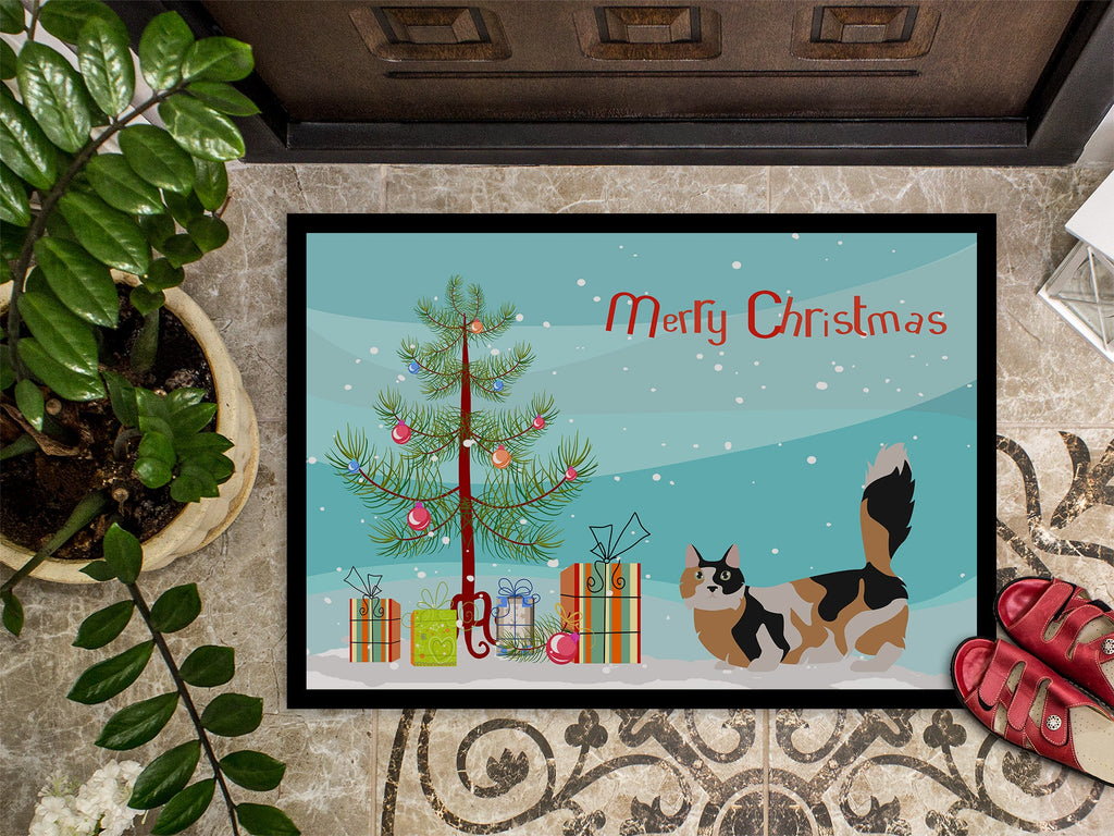Munchkin Cat Christmas Doormat Indoor Outdoor 18H X 27W Front Door Mat Rugs for Entryway, Non Slip Washable