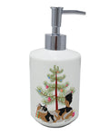 Munchkin Cat Christmas Ceramic Soap Dispenser , Empty Refillable Hand Soap Pump Bottle for Bathroom Kitchen