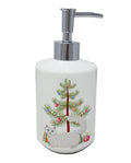 Napoleon Cat Christmas Ceramic Soap Dispenser , Empty Refillable Hand Soap Pump Bottle for Bathroom Kitchen