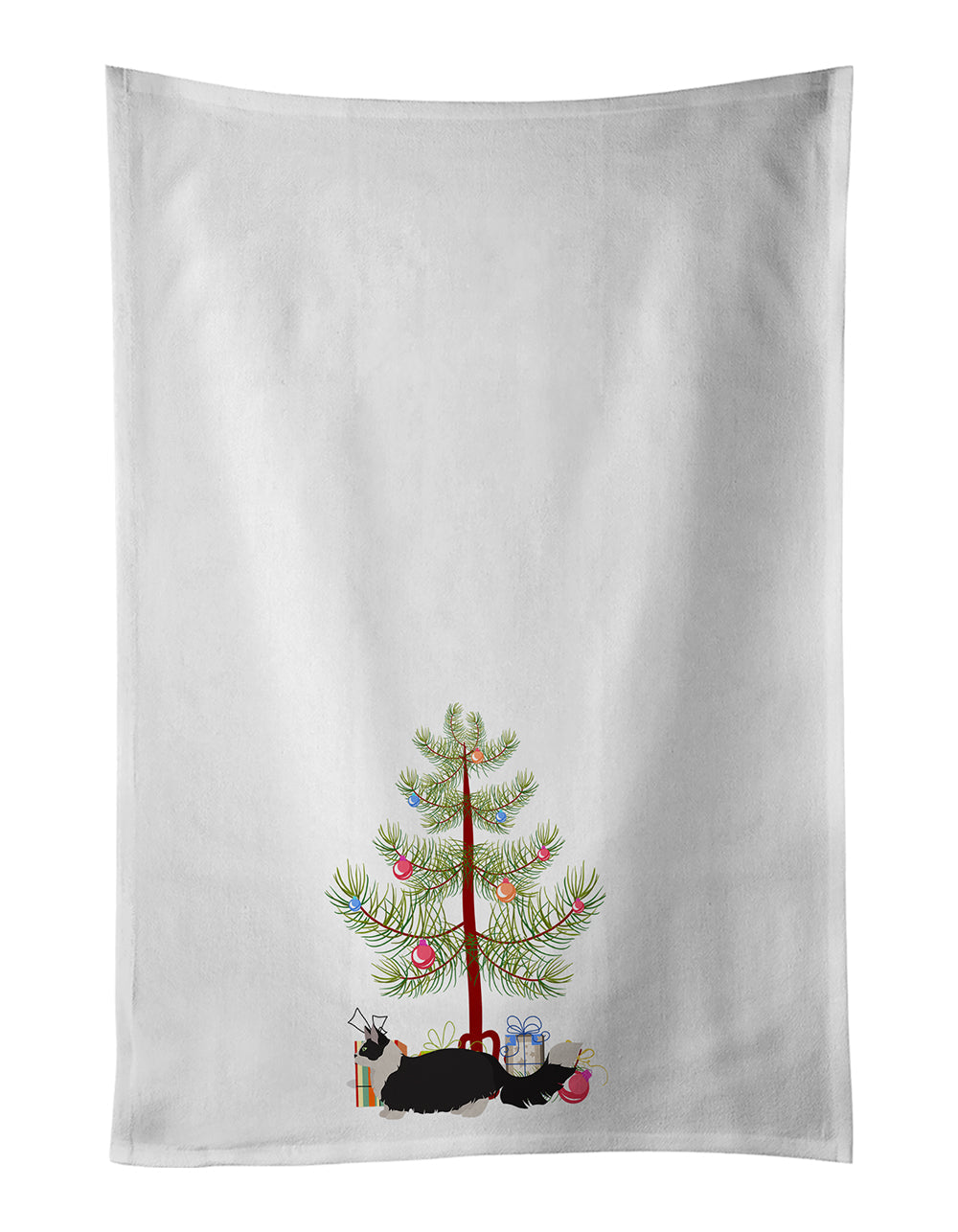 Napoleon Cat Christmas Kitchen Towel Set of 2 White Dish Towels Decorative Bathroom Hand towel for Hand, Face, Hair, Yoga, Tea, Dishcloth, 19 X 28", White