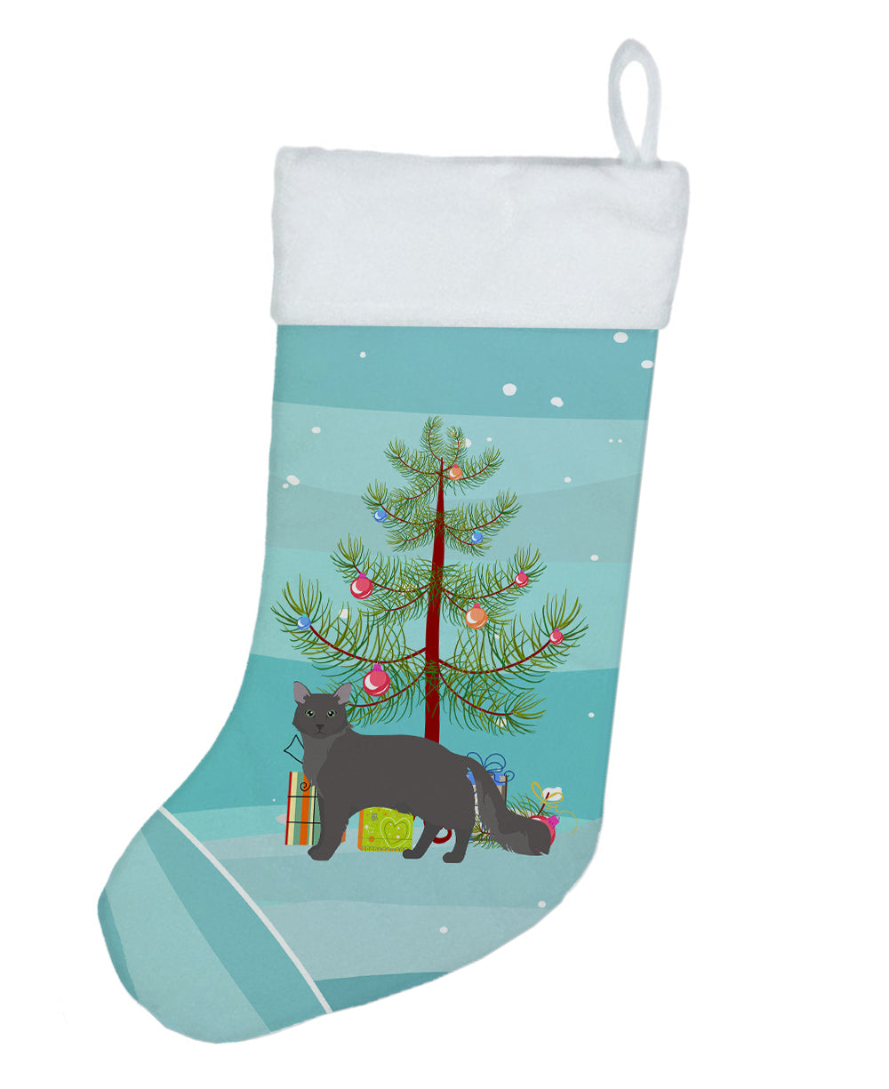 Nebelung Cat Christmas Holiday Stocking Double-Sided Print, Polyester Suede,11x18, Made in USA