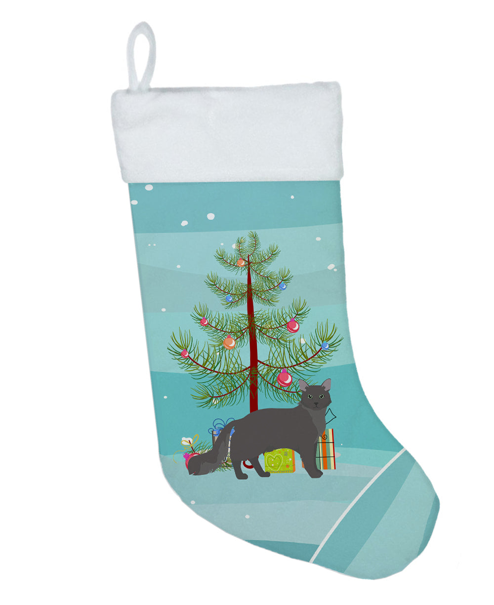 Nebelung Cat Christmas Holiday Stocking Double-Sided Print, Polyester Suede,11x18, Made in USA
