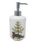 Nebelung Cat Christmas Ceramic Soap Dispenser , Empty Refillable Hand Soap Pump Bottle for Bathroom Kitchen