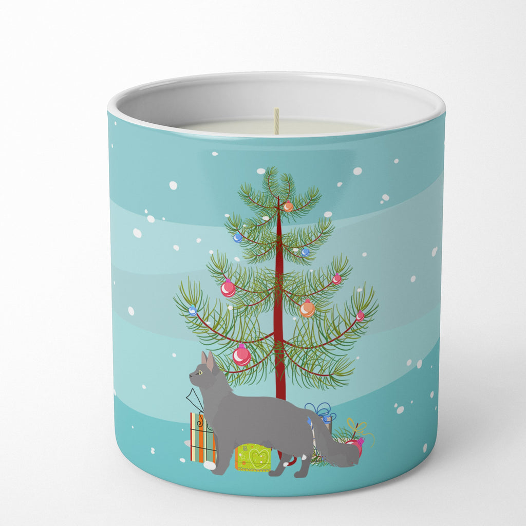 Nebelung Cat Christmas Decorative Soy Candle Nature Soy Wax Essential Oil Home Decor Ideal for Bedroom Kitchen Bath Office Gift, 10 oz