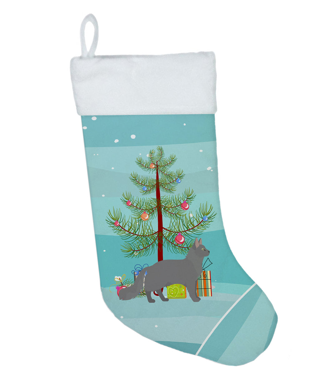 Nebelung Cat Christmas Holiday Stocking Double-Sided Print, Polyester Suede,11x18, Made in USA