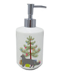 Nebelung Cat Christmas Ceramic Soap Dispenser , Empty Refillable Hand Soap Pump Bottle for Bathroom Kitchen