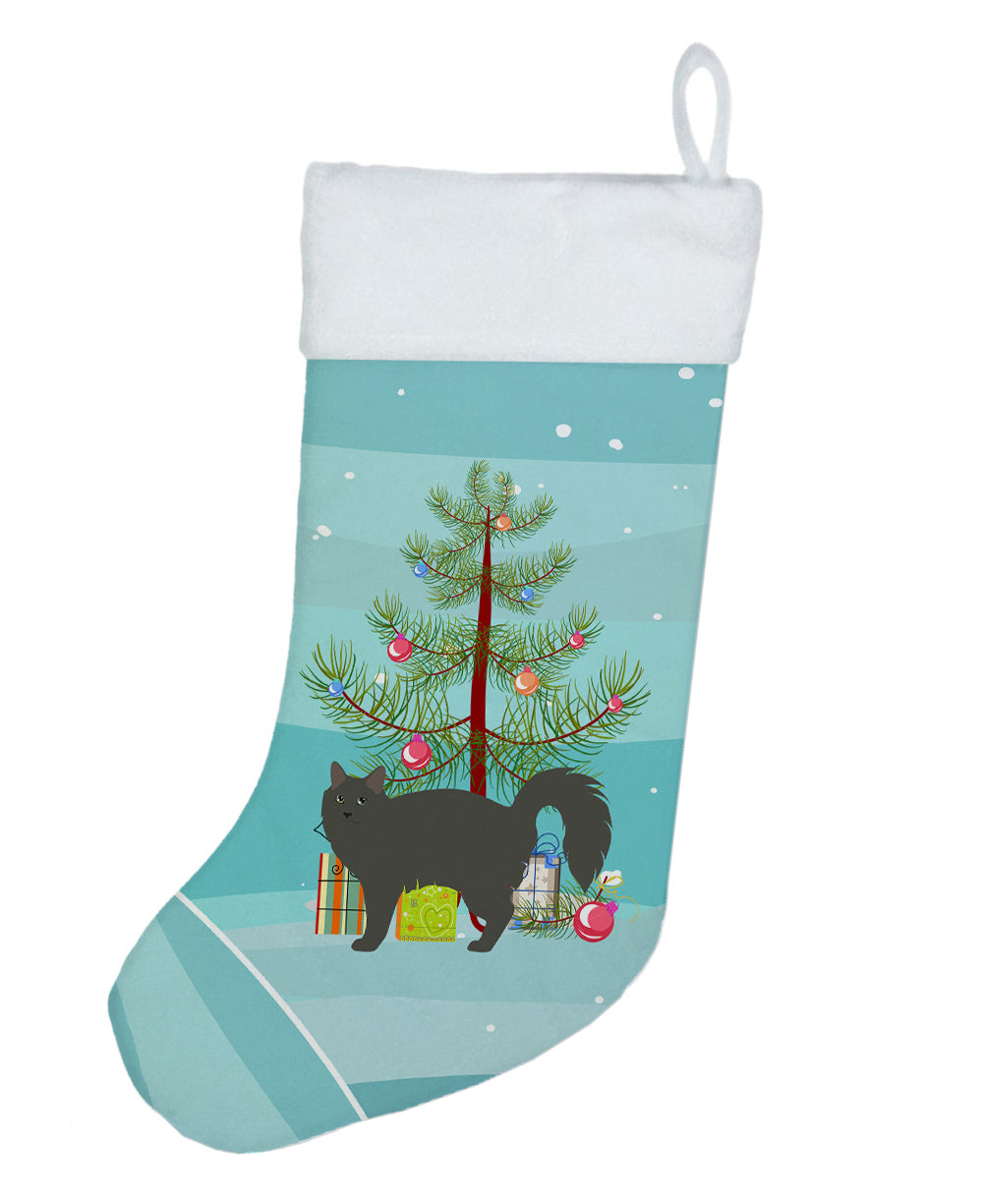 Nebelung Cat Christmas Holiday Stocking Double-Sided Print, Polyester Suede,11x18, Made in USA