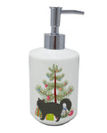 Nebelung Cat Christmas Ceramic Soap Dispenser , Empty Refillable Hand Soap Pump Bottle for Bathroom Kitchen