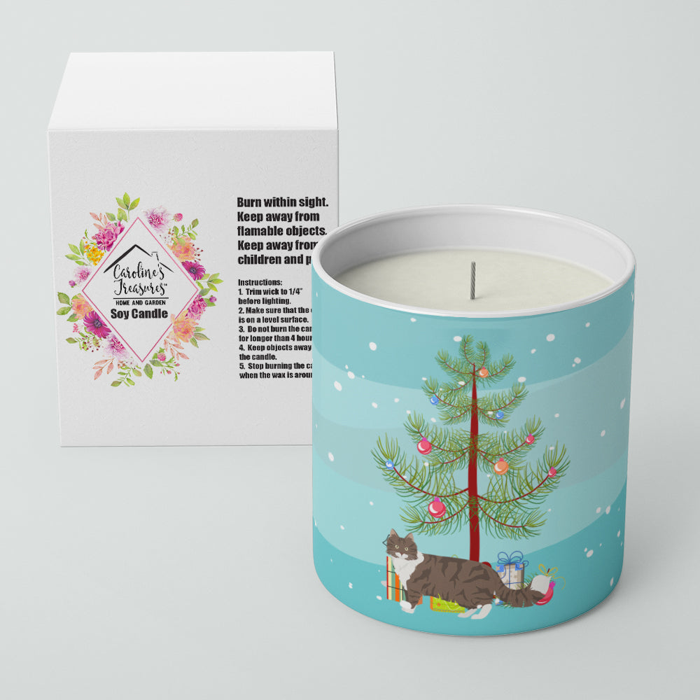 Norwegian Forest Cat Christmas Decorative Soy Candle Nature Soy Wax Essential Oil Home Decor Ideal for Bedroom Kitchen Bath Office Gift, 10 oz