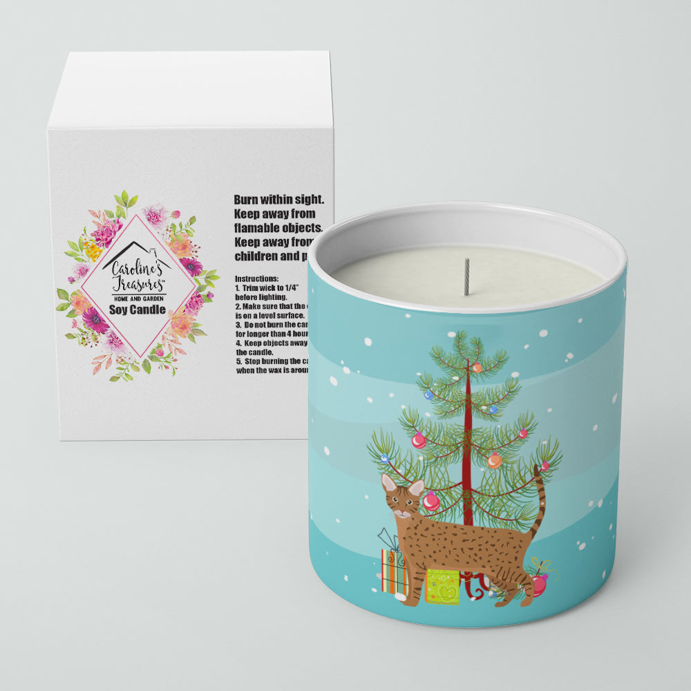 Ocicat Cat Christmas Decorative Soy Candle Nature Soy Wax Essential Oil Home Decor Ideal for Bedroom Kitchen Bath Office Gift, 10 oz
