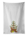 Ocicat Cat Christmas Kitchen Towel Set of 2 White Dish Towels Decorative Bathroom Hand towel for Hand, Face, Hair, Yoga, Tea, Dishcloth, 19 X 28", White