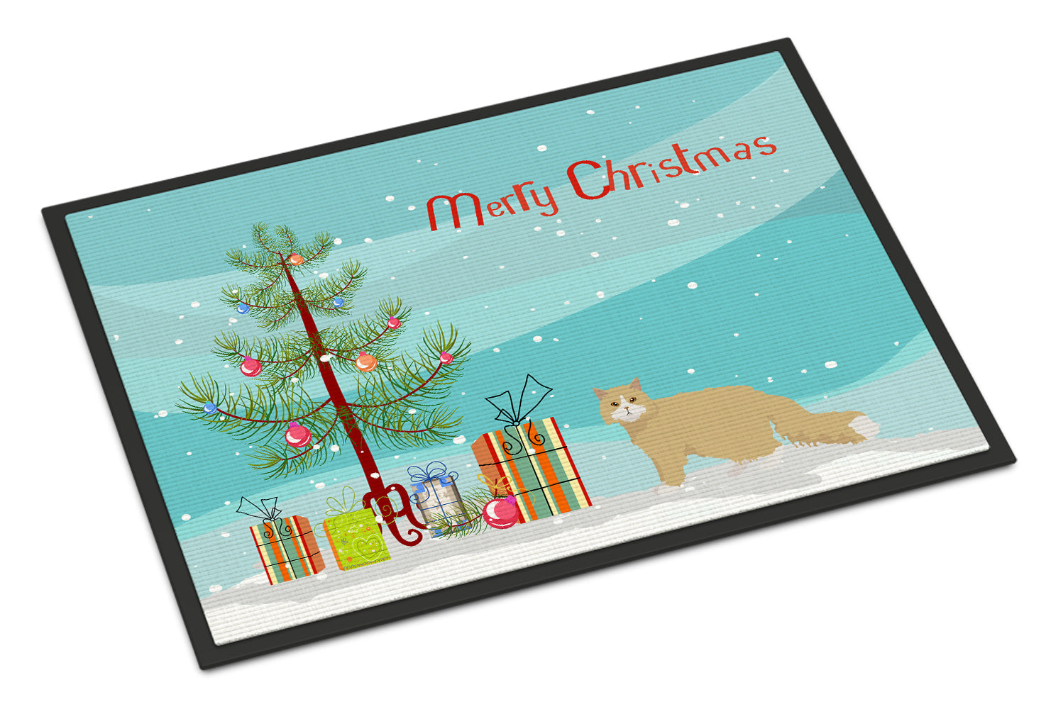 Oregon Rex Cat Christmas Doormat Indoor Outdoor 18H X 27W Front Door Mat Rugs for Entryway, Non Slip Washable