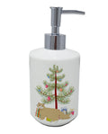 Oregon Rex Cat Christmas Ceramic Soap Dispenser , Empty Refillable Hand Soap Pump Bottle for Bathroom Kitchen