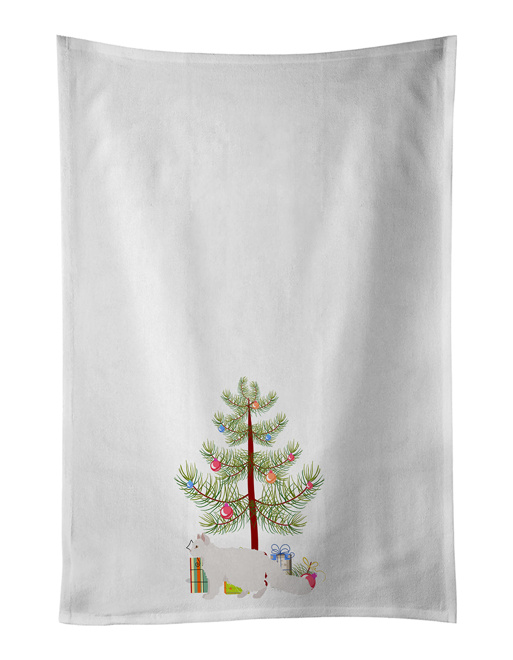 Oregon Rex Cat Christmas Kitchen Towel Set of 2 White Dish Towels Decorative Bathroom Hand towel for Hand, Face, Hair, Yoga, Tea, Dishcloth, 19 X 28", White