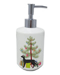 Oriental Shorthair Cat Christmas Ceramic Soap Dispenser , Empty Refillable Hand Soap Pump Bottle for Bathroom Kitchen