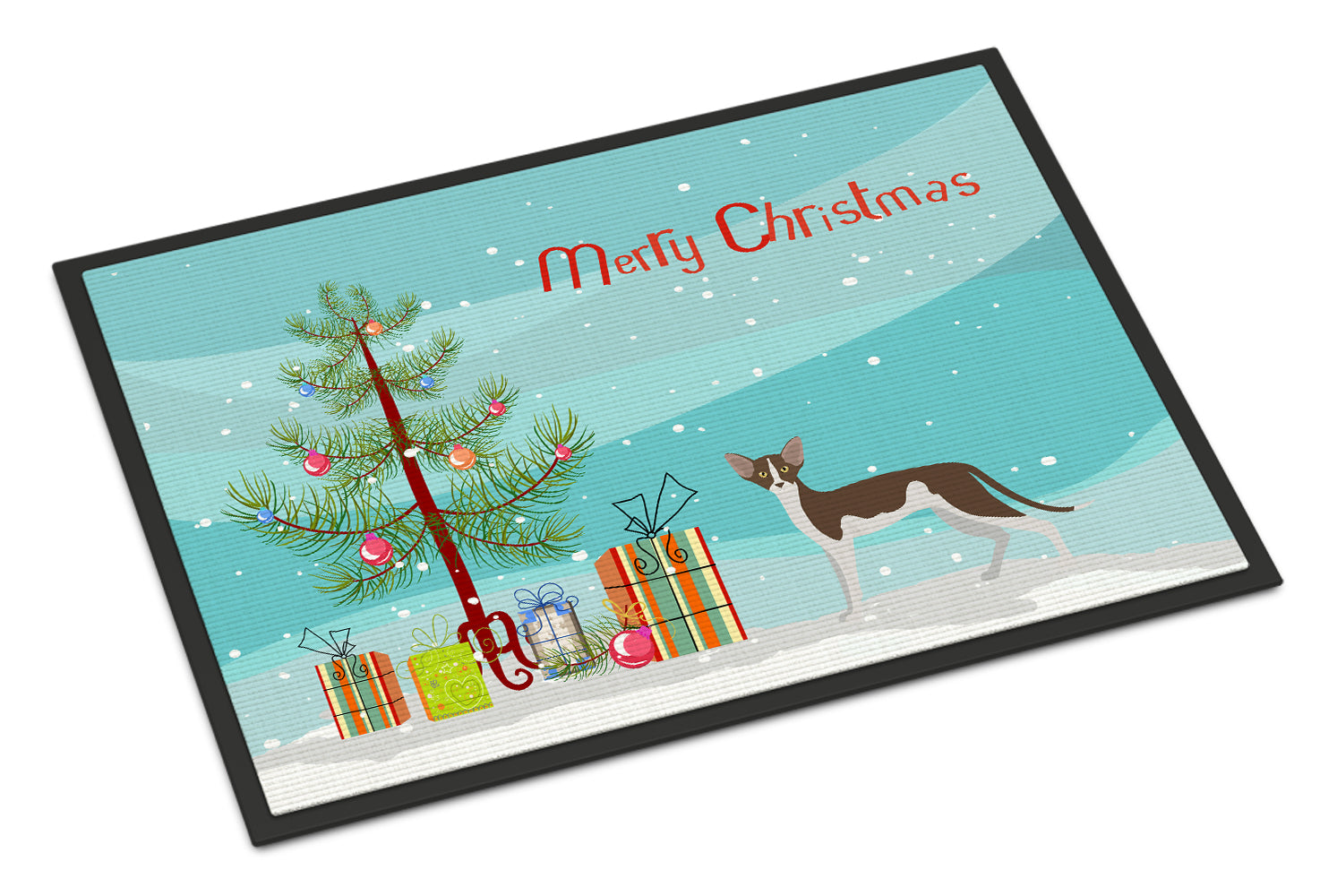 Oriental Shorthair Cat Christmas Doormat Indoor Outdoor 24H X 36W Front Door Mat Rugs for Entryway, Non Slip Washable Low Pile,