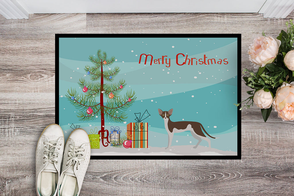 Oriental Shorthair Cat Christmas Doormat Indoor Outdoor 18H X 27W Front Door Mat Rugs for Entryway, Non Slip Washable