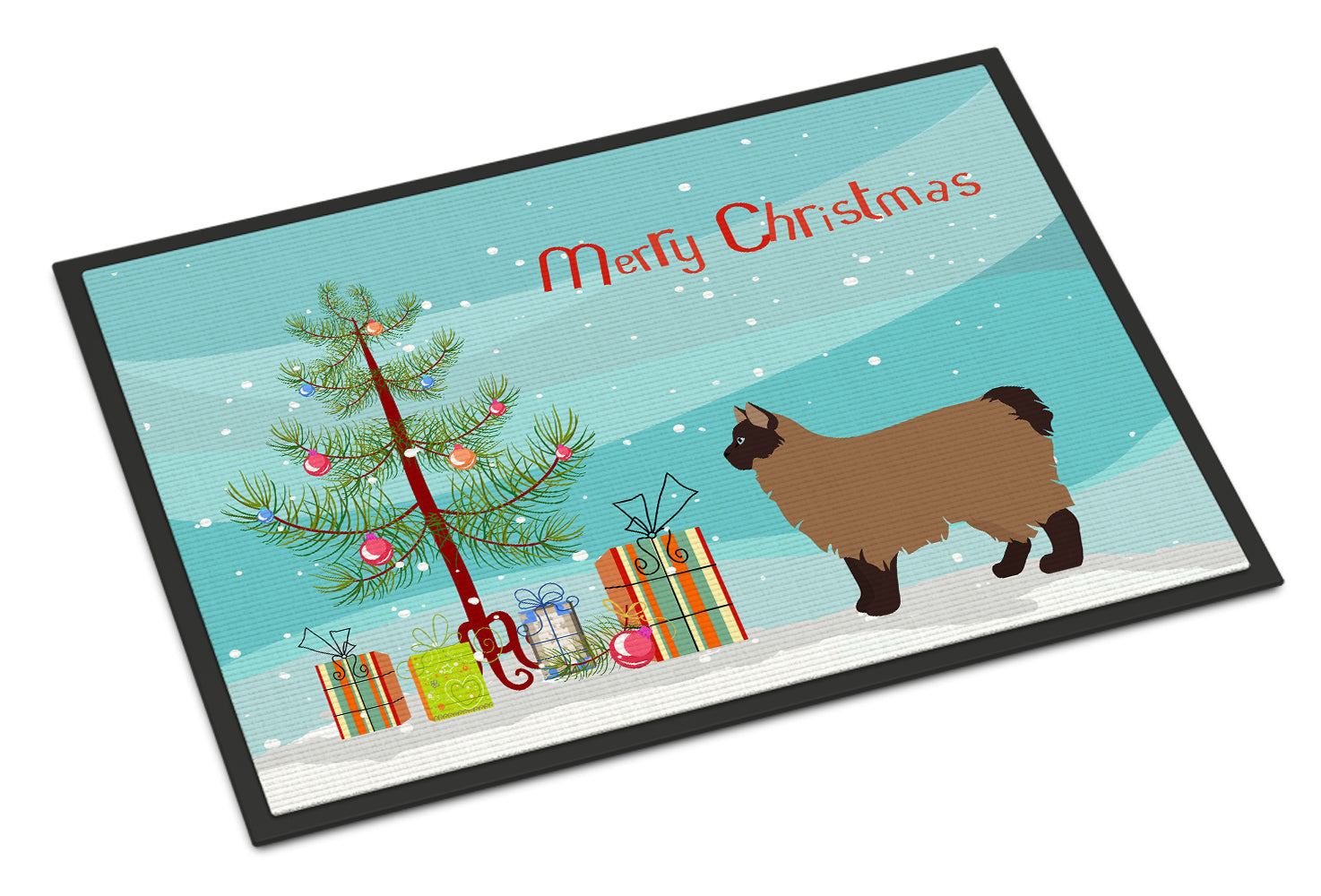 Owyhee Bob Cat Christmas Doormat Indoor Outdoor 18H X 27W Front Door Mat Rugs for Entryway, Non Slip Washable