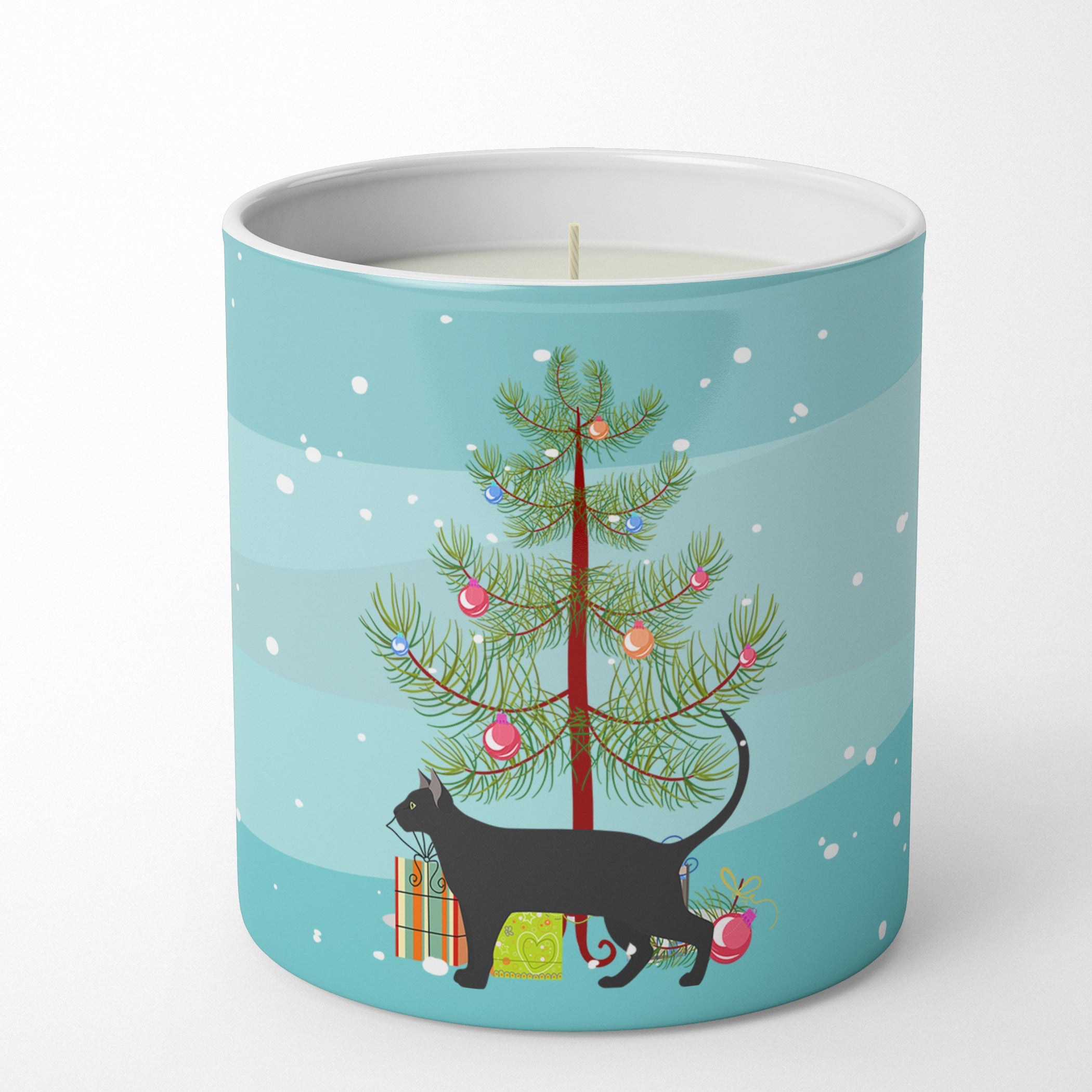 Pantherette Cat Christmas Decorative Soy Candle Nature Soy Wax Essential Oil Home Decor Ideal for Bedroom Kitchen Bath Office Gift, 10 oz